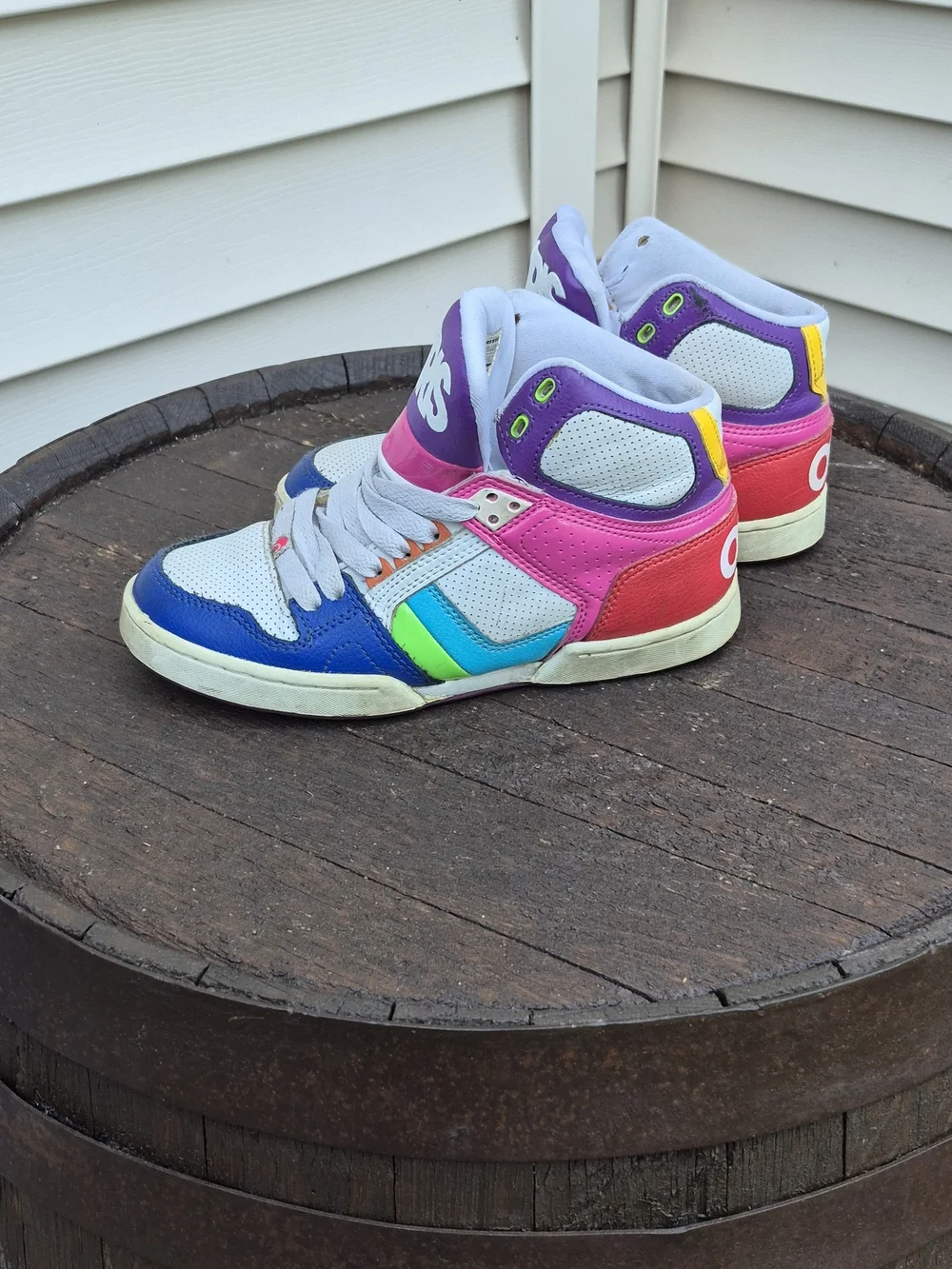 Osiris Women's Multicolor High-Top Sneakers - Blue, Pink, White - Picture 4 of 12